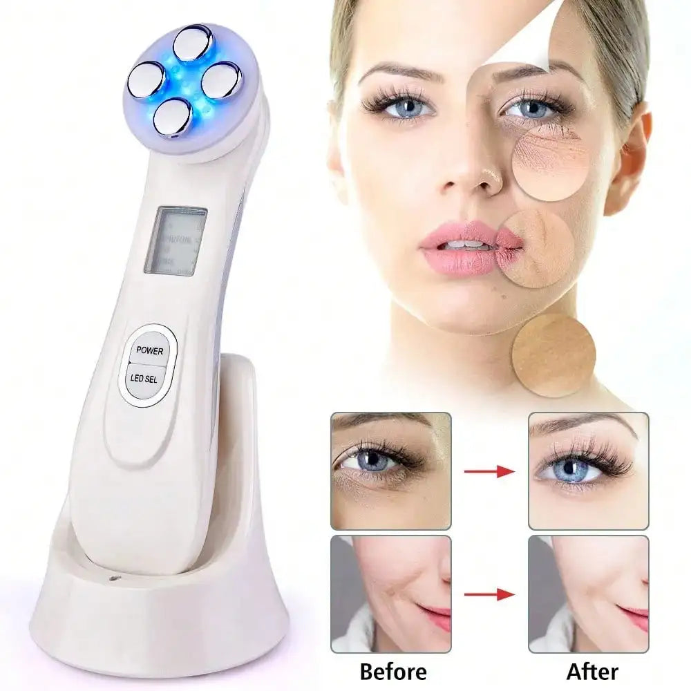Mini LED Rejuvenation Wand Rechargeable Face Massage White-2