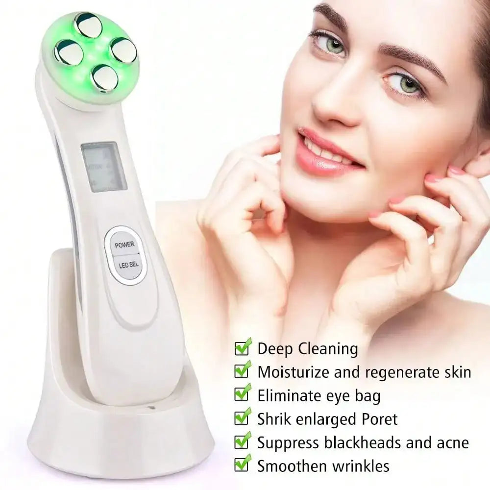 Mini LED Rejuvenation Wand Rechargeable Face Massage White-3